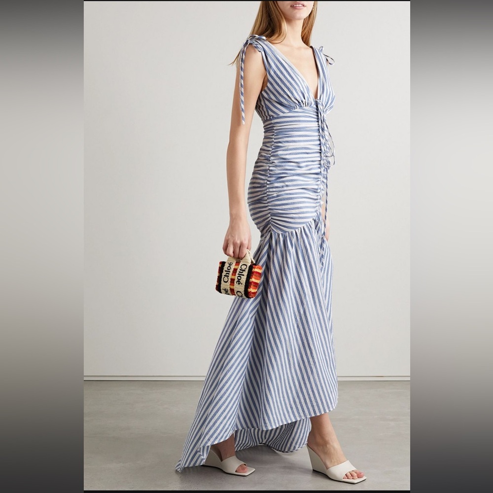 NWT Veronica Beard Perrin Striped High-Low Dress